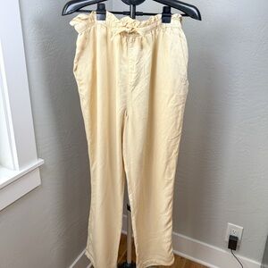 Treasure & Bond Nordstrom Cream Lyocell Drawstring Elastic Waist Pants Size L
